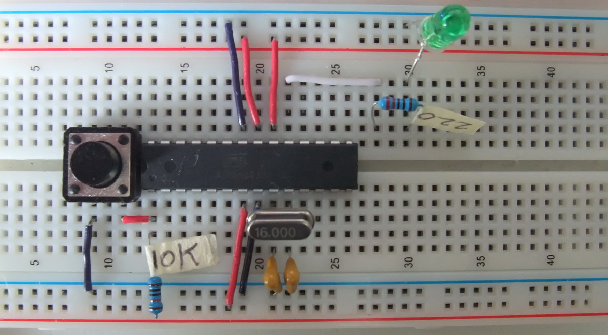 Arduino (Atmega328p) on a Breadboard 